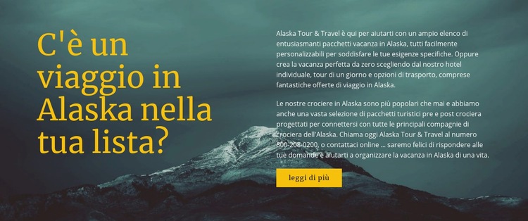 Viaggio in Alaska Mockup del sito web
