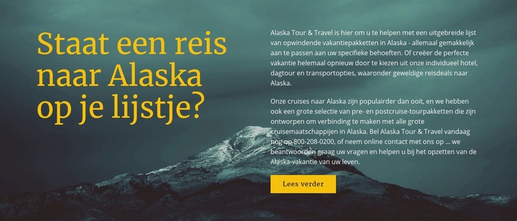 Reis naar Alaska Website mockup