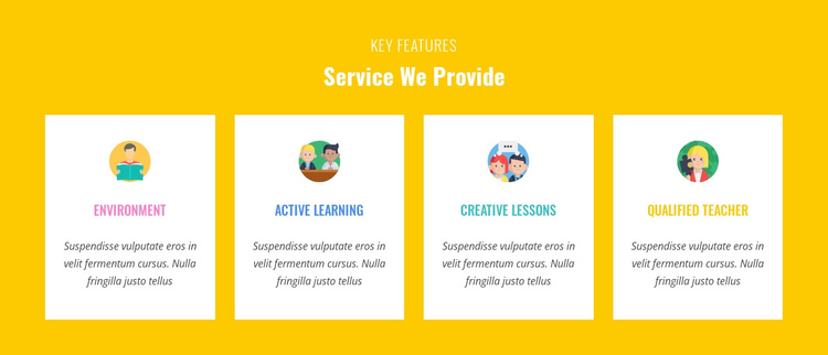 Features Our Service Provide One Page Template