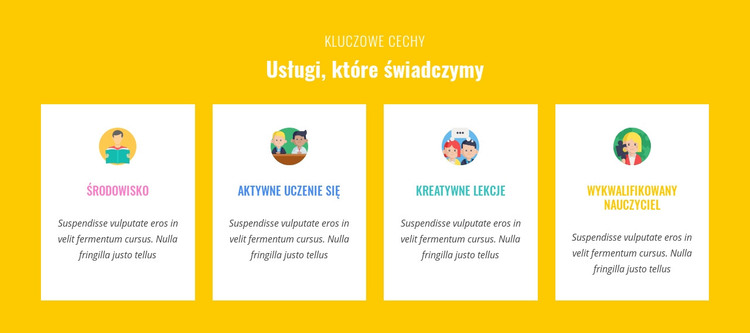 Funkcje, które świadczy nasza usługa Szablon HTML