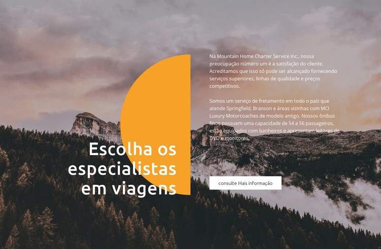 Especialistas em viagens Template CSS