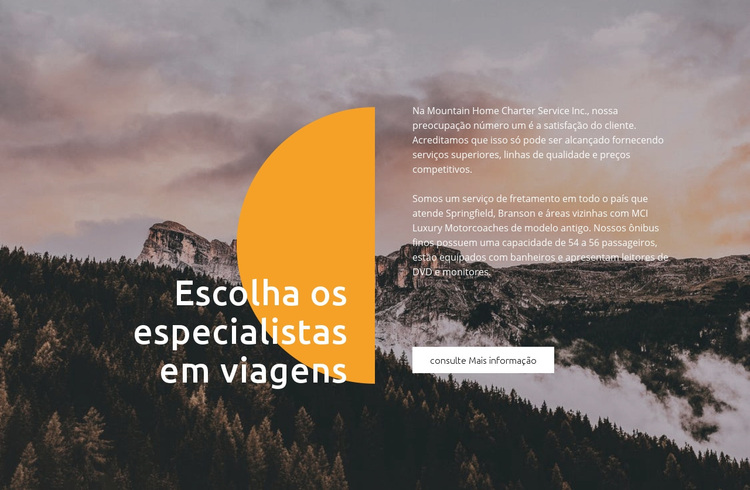 Especialistas em viagens Tema WordPress