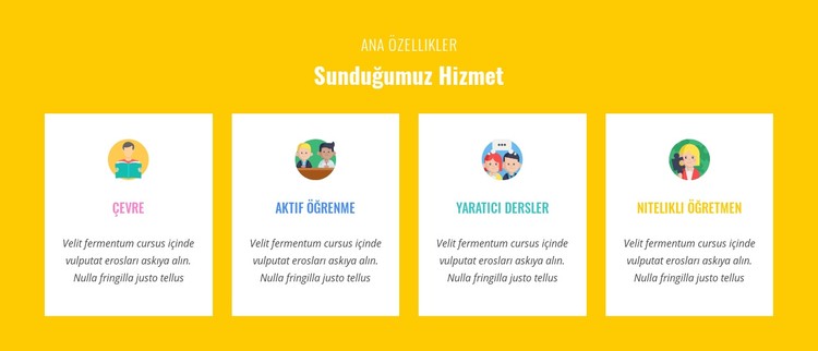 Hizmetimizin Sağladığı Özellikler CSS Şablonu