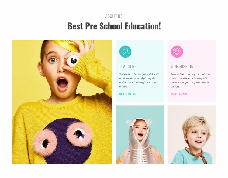 Preschool learning  Landing Page