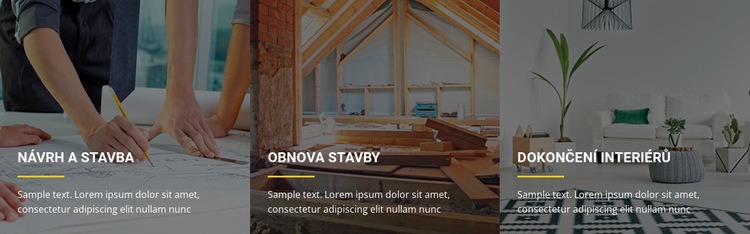 Rozšíření a renovace budov Šablona webové stránky