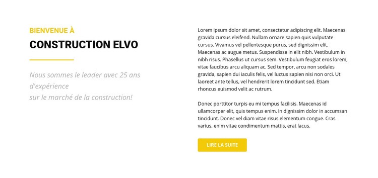 Construction Elvo Maquette de site Web