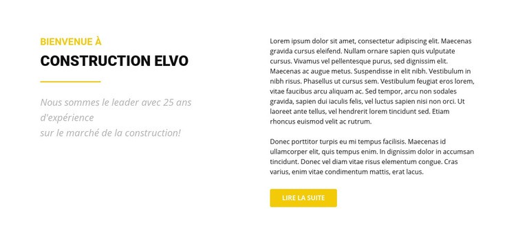 Construction Elvo Modèle d'une page