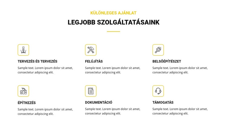 Legjobb szolgáltatásaink HTML Sablon