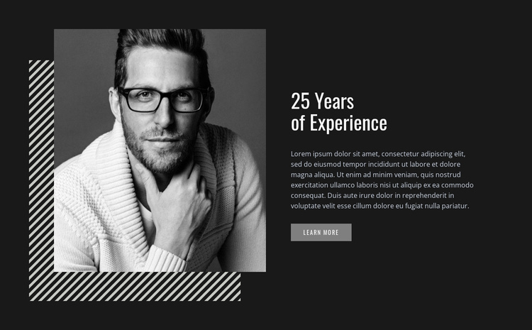 25 Years of experience One Page Template