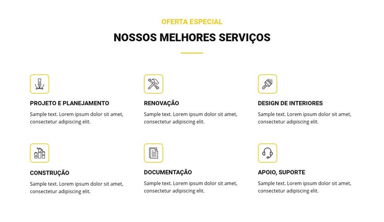 Nossos melhores serviços Construtor de sites HTML