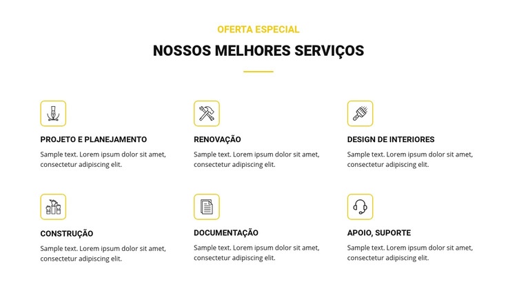 Nossos melhores serviços Modelo de uma página