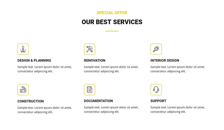Våra bästa tjänster Html webbplatsbyggare