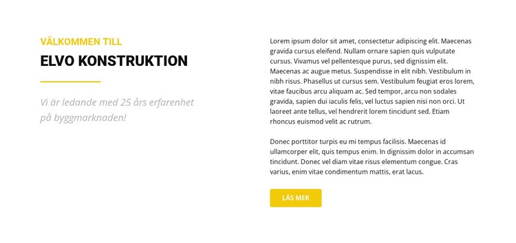 Elvo konstruktion CSS -mall