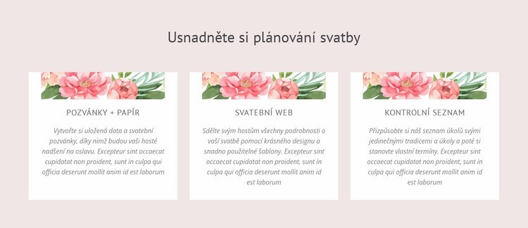 Základní rady pro plánování svatby Šablona CSS