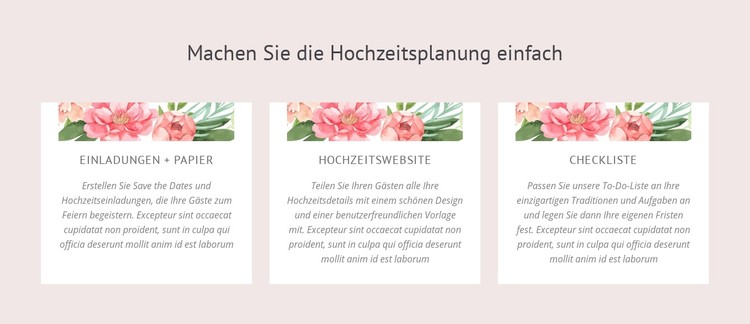 Wichtige Tipps zur Hochzeitsplanung CSS-Vorlage