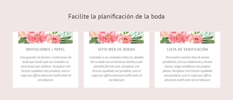 Consejos esenciales para la planificación de bodas Maqueta de sitio web