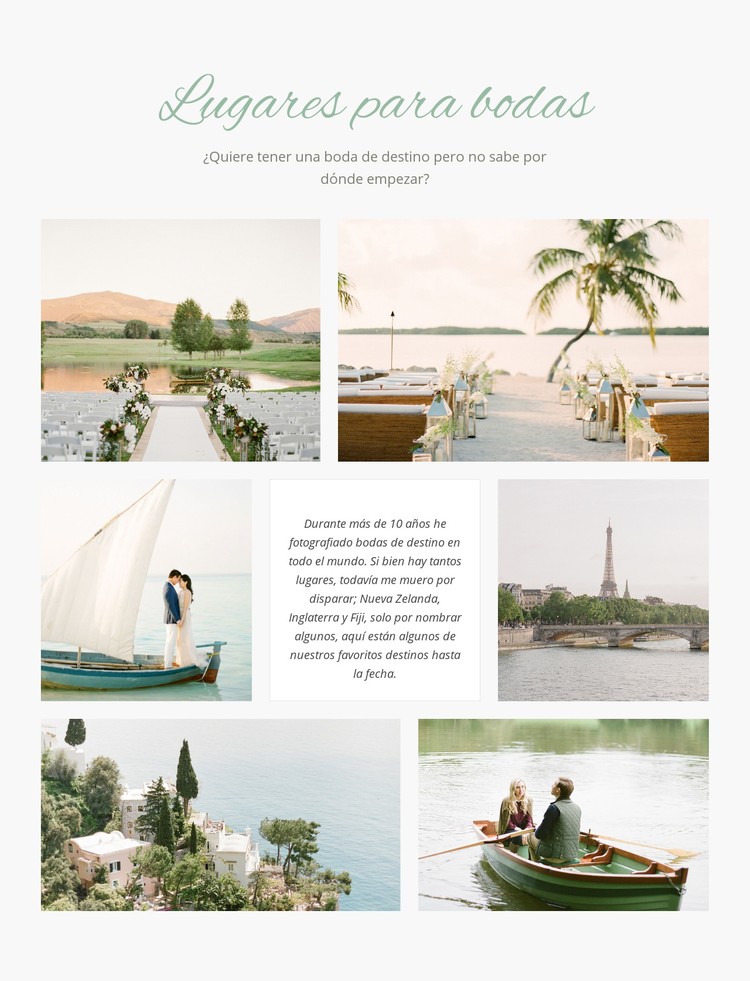 Lugares para bodas Plantilla CSS