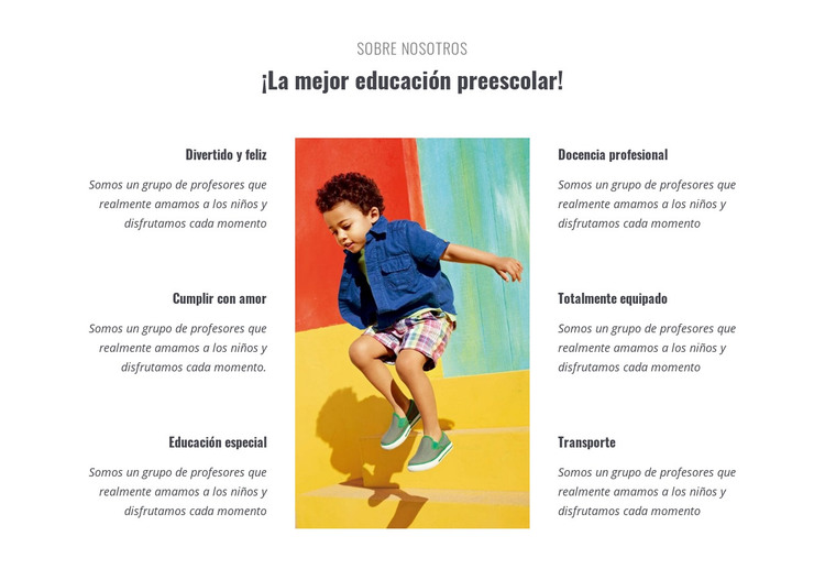 Tipos de preescolar Plantilla HTML