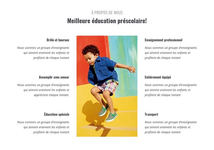 Types de préscolaire Conception de site Web