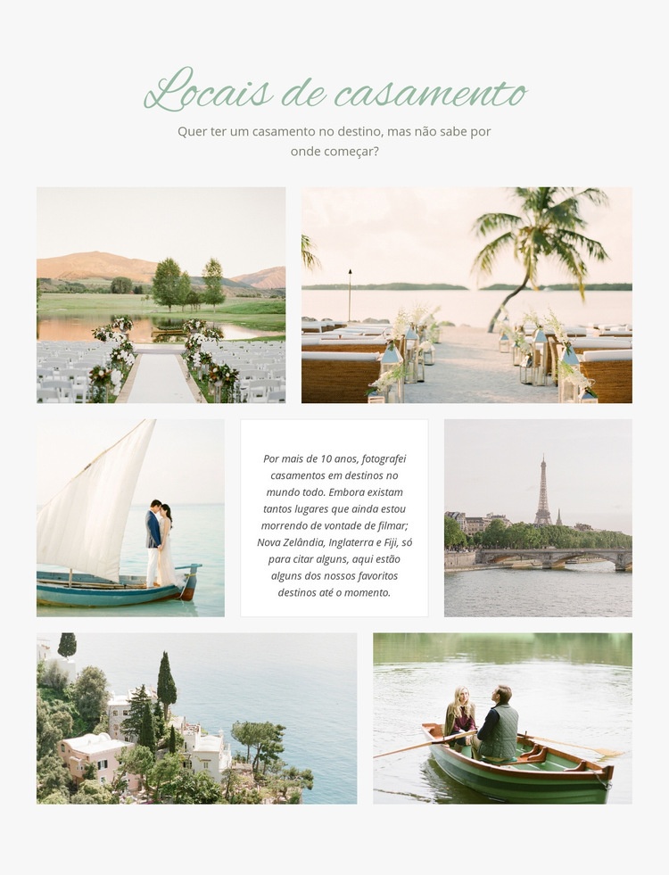 Locais de casamento Design do site