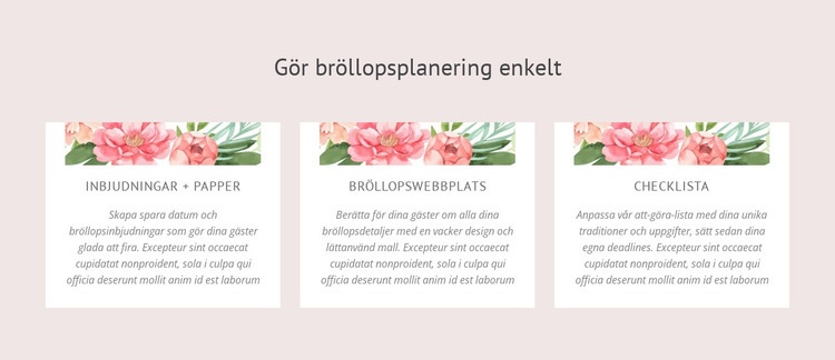 Viktiga bröllopsplaneringstips CSS -mall