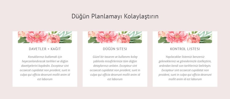 Düğün planlama ipuçları CSS Şablonu