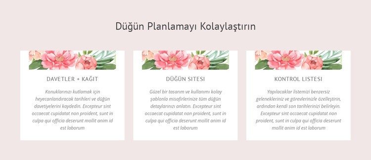 Düğün planlama ipuçları Web Sitesi Mockup'ı