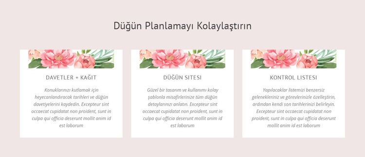 Düğün planlama ipuçları Web sitesi tasarımı