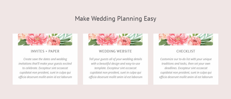 Essential wedding planning tips Website Mockup