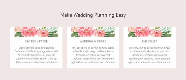 Essential wedding planning tips Website Template