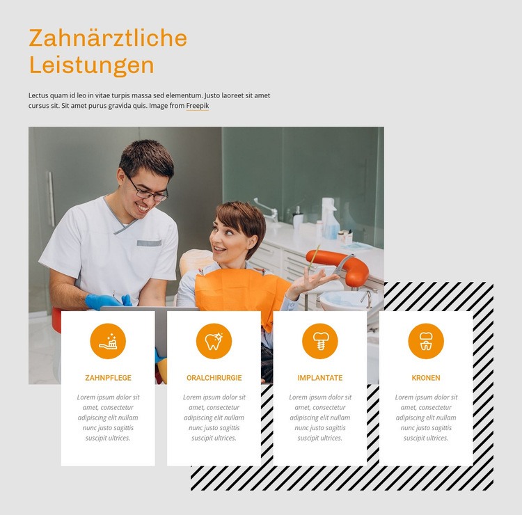 Zahnbehandlungszentrum Eine Seitenvorlage