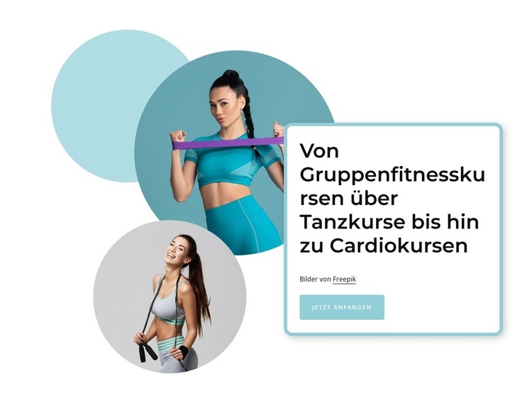 Cardio-Kurse Website-Modell