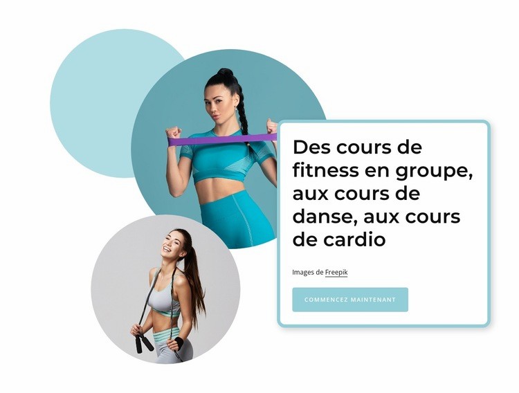 Cours cardio Maquette de site Web