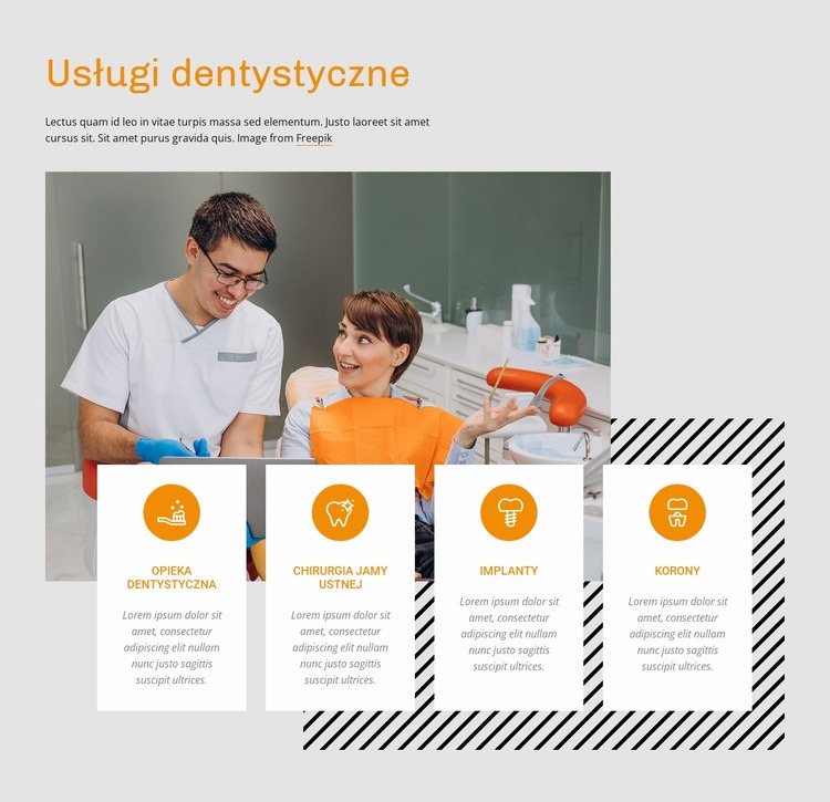 Centrum leczenia stomatologicznego Makieta strony internetowej