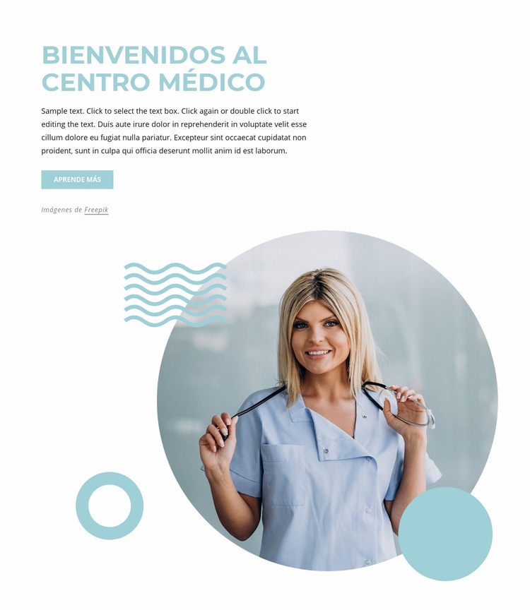Bienvenidos al centro medico Maqueta de sitio web