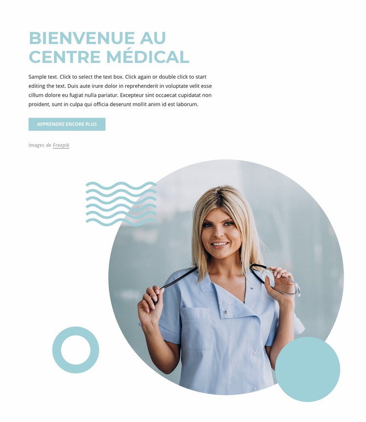 Bienvenue au centre médical Créateur de site Web HTML