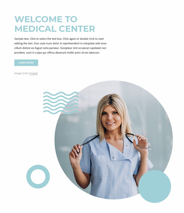 Welcome to medical center Website Mockup