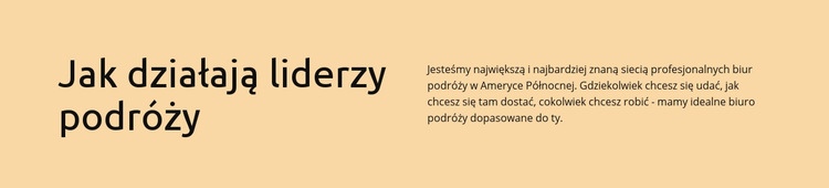 Liderzy podróży działają Szablon jednej strony