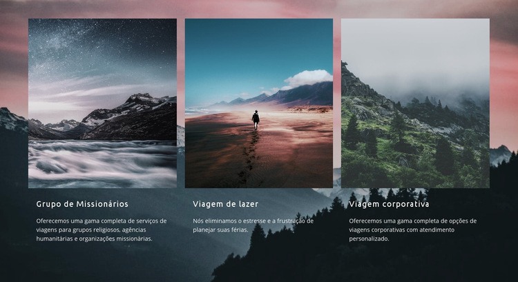 Natureza paisagem montanhosa Landing Page