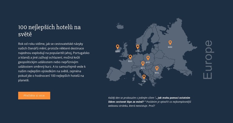 100 nejlepších hotelů na světě Webový design