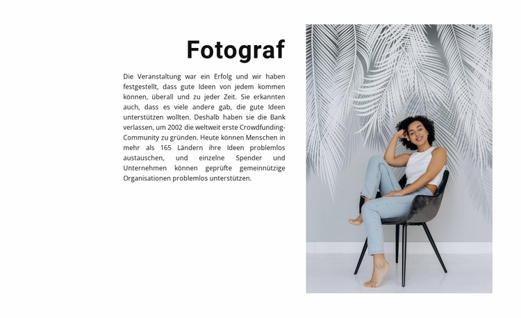 Studiofotografieunterricht Joomla Vorlage