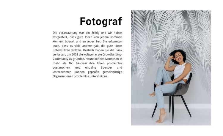 Studiofotografieunterricht Website-Modell