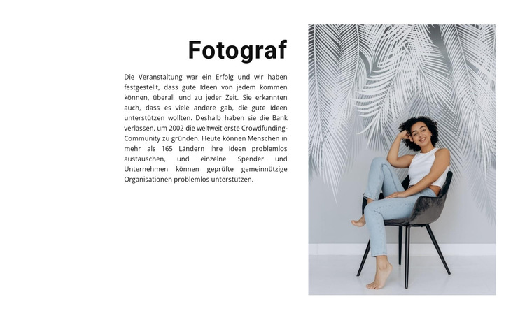 Studiofotografieunterricht Website-Vorlage
