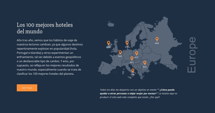 Los 100 mejores hoteles del mundo Diseño de páginas web