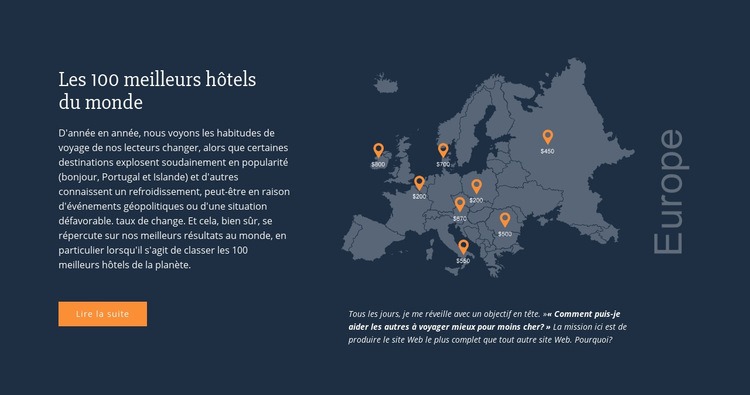 Les 100 meilleurs hôtels du monde Conception de site Web