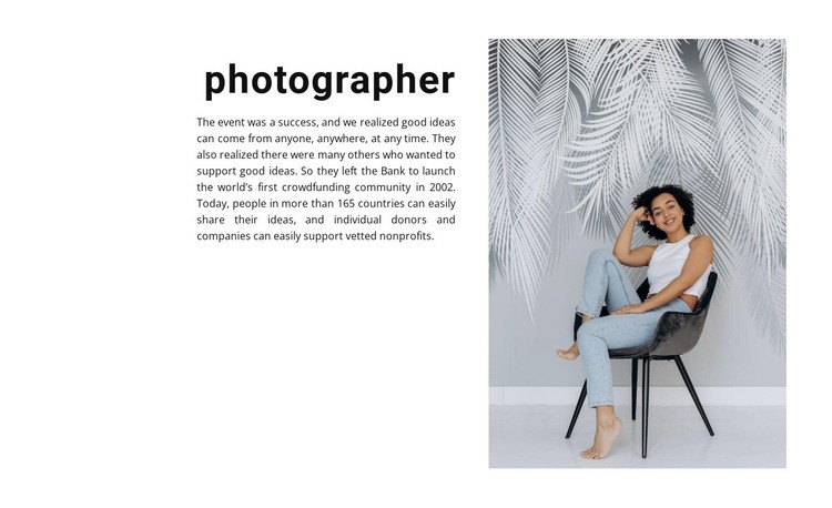 Studio photography lessons Homepage Design