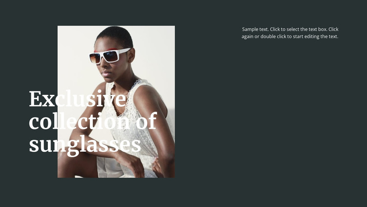 Different sunglasses HTML Template