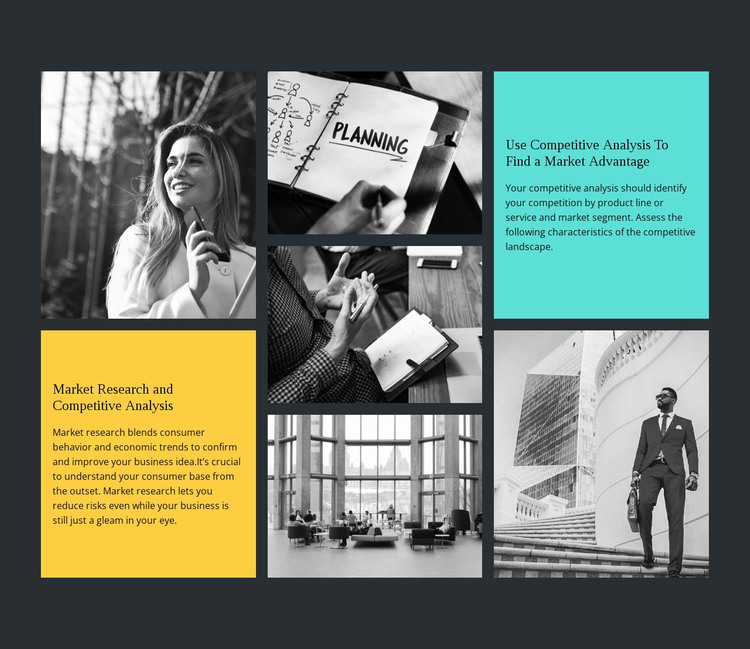 Business photo in grid HTML Template