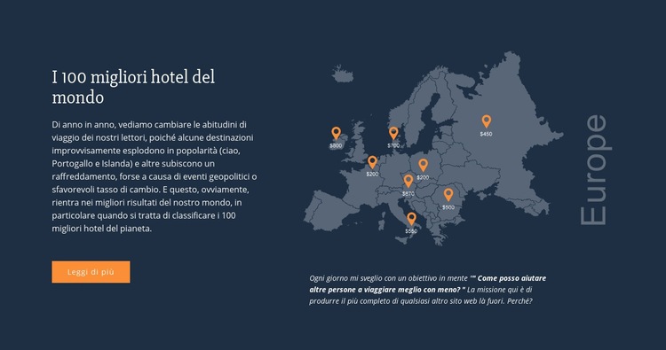 I 100 migliori hotel del mondo Mockup del sito web