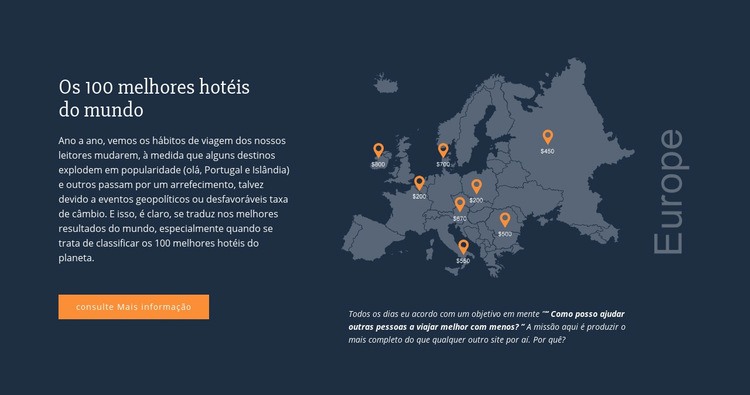 100 melhores hotéis do mundo Maquete do site